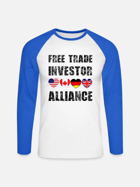 Flag Hearts Quartet - Unisex Baseballshirt langarm - Weiß/Royalblau