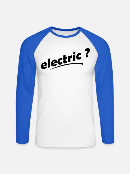 Elektrische Autos - Unisex Baseballshirt langarm - Weiß/Royalblau