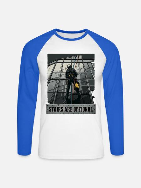 Industriekletterer Hoehenarbeiter - Unisex Baseballshirt langarm - Weiß/Royalblau