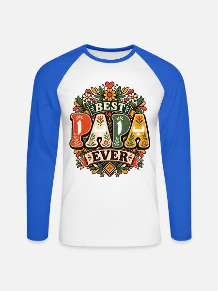 Beste klassische arabische Kalligraphie, Baba - Unisex Baseballshirt langarm - Weiß/Royalblau