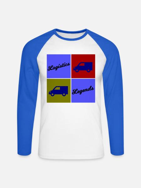 Logistik Legenden Quadrant - Unisex Baseballshirt langarm - Weiß/Royalblau