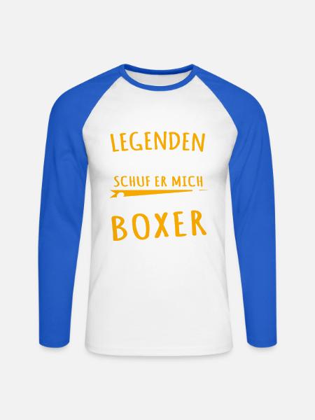 Boxer - Unisex Baseballshirt langarm - Weiß/Royalblau