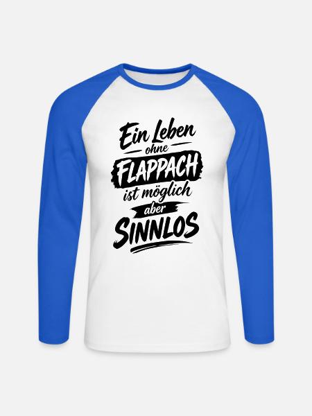 Flappach Spruch Sinnlos - Unisex Baseballshirt langarm - Weiß/Royalblau