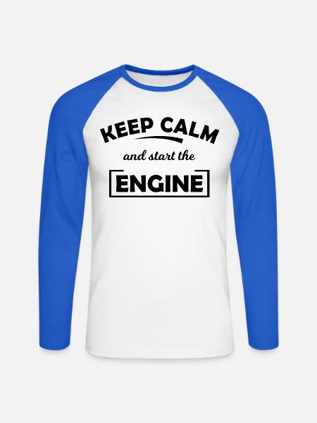 Motorsport Freunde - Unisex Baseballshirt langarm - Weiß/Royalblau