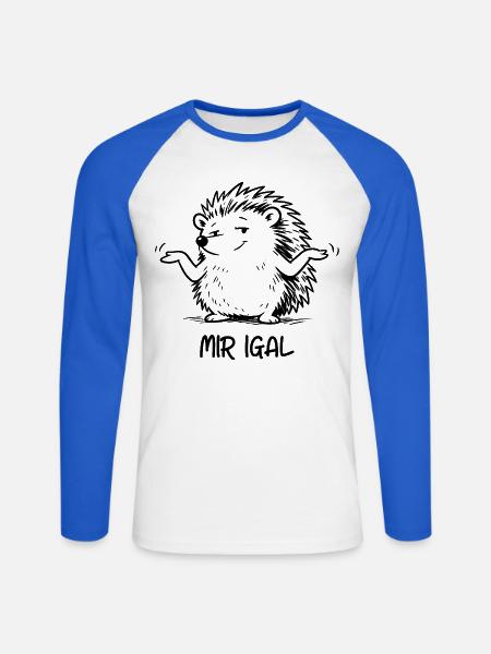 Igel egal - Mir igal - Unisex Baseballshirt langarm - Weiß/Royalblau