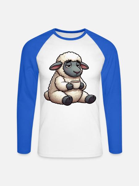 Schaf Schafe Schäfer Schafhalter Schafbock - Unisex Baseballshirt langarm - Weiß/Royalblau