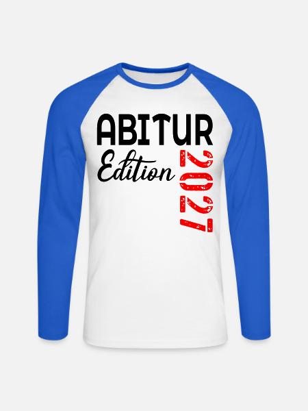 Abitur 2027 - Unisex Baseballshirt langarm - Weiß/Royalblau