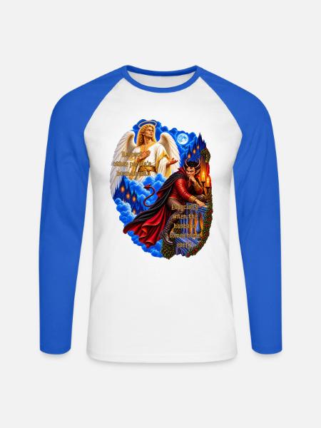 Respect Boundaries - Unisex Baseballshirt langarm - Weiß/Royalblau
