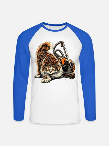 Höflichkeit: abgeschaltet, wie der Staubsauger - Unisex Baseballshirt langarm - Weiß/Royalblau