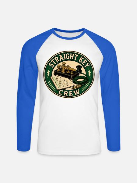 STRAIGHT KEY CREW - Unisex Baseballshirt langarm - Weiß/Royalblau