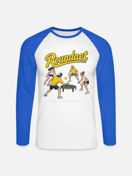 Roundnet Find Your Circle - Unisex Baseballshirt langarm - Weiß/Royalblau