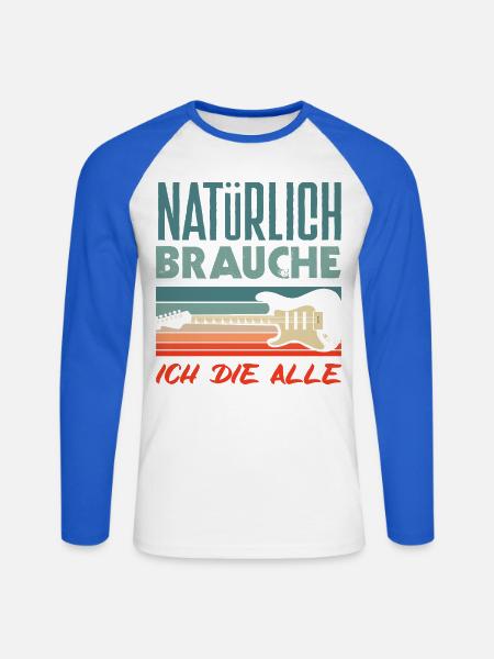 Lustiges Musiker - Unisex Baseballshirt langarm - Weiß/Royalblau