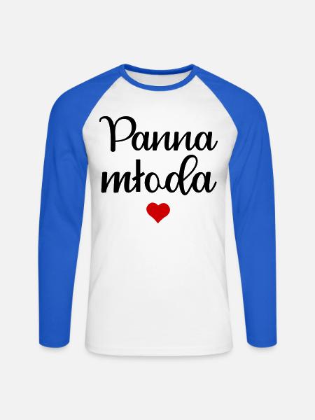 Polnische Braut - Unisex Baseballshirt langarm - Weiß/Royalblau