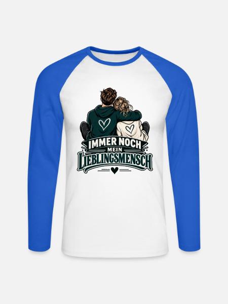 Valentinstag Geschenkidee Partner Hochzeitstag - Unisex Baseballshirt langarm - Weiß/Royalblau