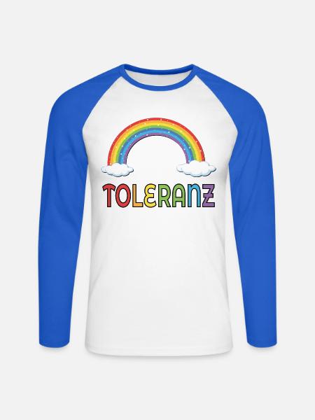 Toleranz Diversität - Unisex Baseballshirt langarm - Weiß/Royalblau