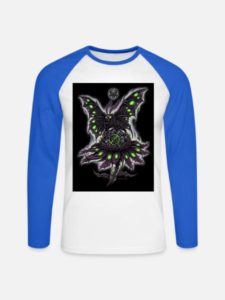 Nekro-Motten-Motte - Unisex Baseballshirt langarm - Weiß/Royalblau