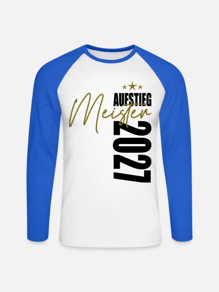 Meister 2027 - Unisex Baseballshirt langarm - Weiß/Royalblau