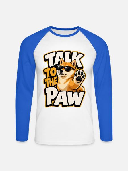 Shiba - Unisex Baseballshirt langarm - Weiß/Royalblau