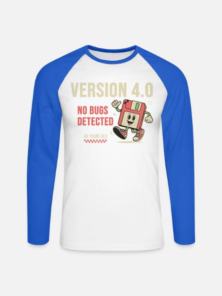 40th Birthday Programmierer Version 4.0 - Unisex Baseballshirt langarm - Weiß/Royalblau