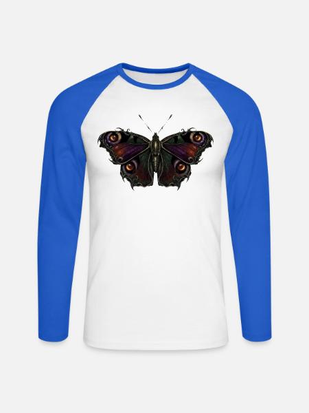Gotische Schmetterlingsaugen - Unisex Baseballshirt langarm - Weiß/Royalblau