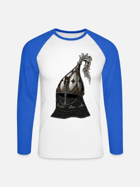 Gotische Nekromanten-Kiefernzapfen - Unisex Baseballshirt langarm - Weiß/Royalblau