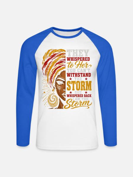 Sturmherrin Mut und Kraft - Unisex Baseballshirt langarm - Weiß/Royalblau