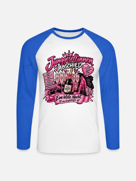 Junggesellinnen Abschied - Unisex Baseballshirt langarm - Weiß/Royalblau