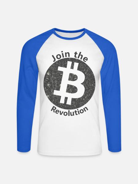 Bitcoin Revolution Kreis - Unisex Baseballshirt langarm - Weiß/Royalblau