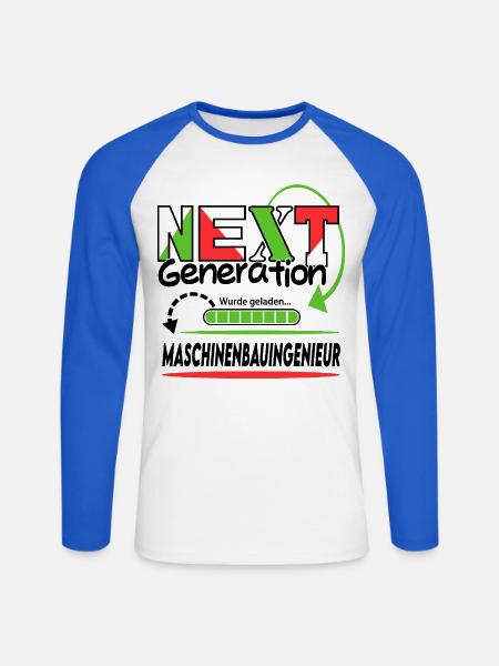 Maschinenbauingenieur Next Generation Beruf Mann - Unisex Baseballshirt langarm - Weiß/Royalblau