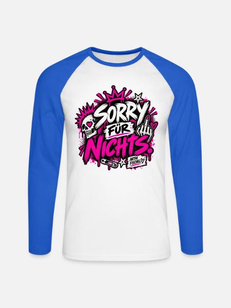 Sorry Für Nichts - Unisex Baseballshirt langarm - Weiß/Royalblau