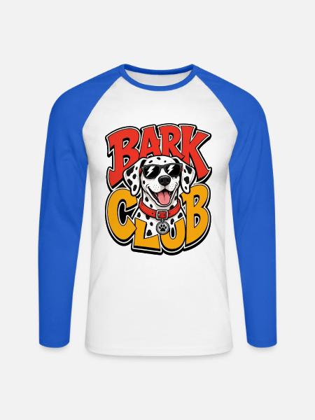 Dalmatiner - Unisex Baseballshirt langarm - Weiß/Royalblau