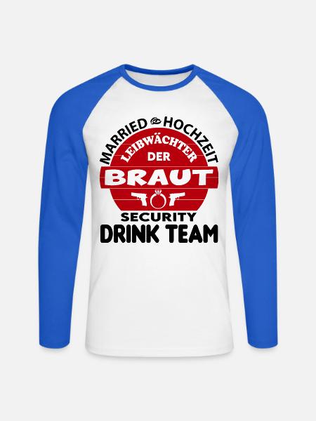 Junggesellenabschied Security Leibwächter Braut - Unisex Baseballshirt langarm - Weiß/Royalblau