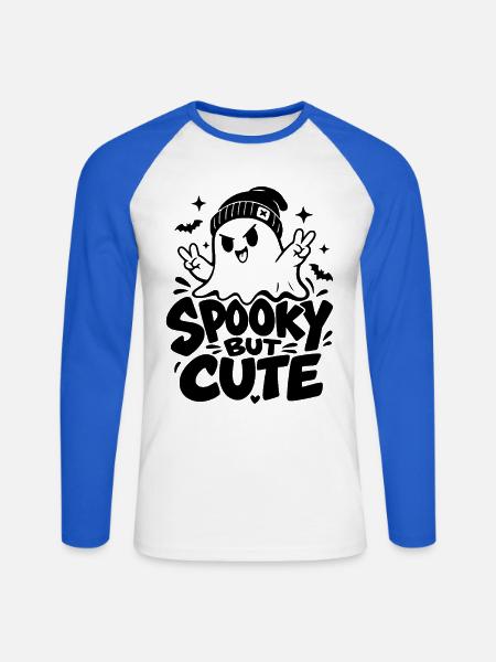 Spooky But Cute - Unisex Baseballshirt langarm - Weiß/Royalblau