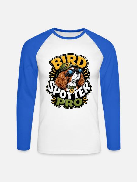 Kavallerier King Charles Spaniel - Unisex Baseballshirt langarm - Weiß/Royalblau