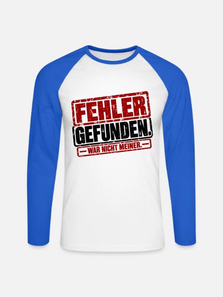 Fehler gefunden. War nicht meiner - Unisex Baseballshirt langarm - Weiß/Royalblau