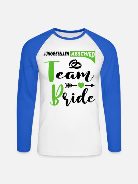 Junggesellenabschied Team Bride Hochzeit Ringe - Unisex Baseballshirt langarm - Weiß/Royalblau