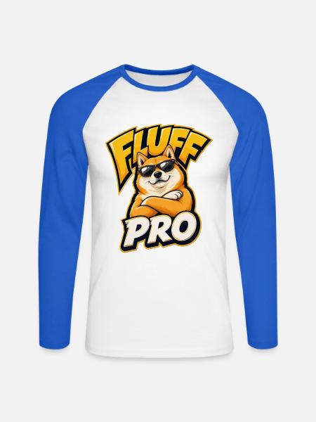 Shiba - Unisex Baseballshirt langarm - Weiß/Royalblau