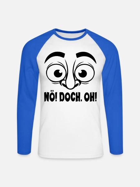 NÖ Lustige Sprüche - Unisex Baseballshirt langarm - Weiß/Royalblau