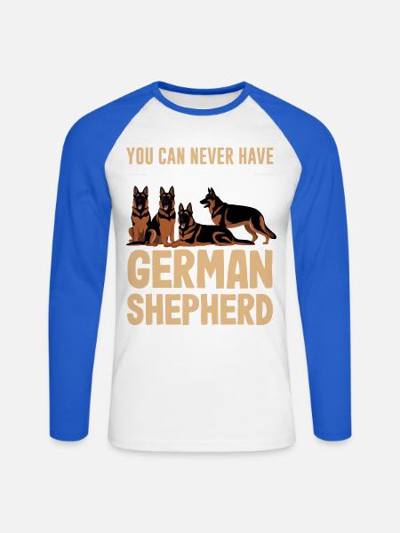 Deutscher Schäferhund - Unisex Baseballshirt langarm - Weiß/Royalblau