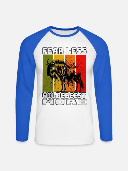 Wildebeest Gnu - Unisex Baseballshirt langarm - Weiß/Royalblau