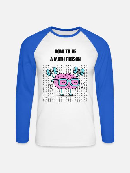 Wie man ein Mathe-Mensch wird - Unisex Baseballshirt langarm - Weiß/Royalblau