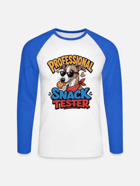 Whippet - Unisex Baseballshirt langarm - Weiß/Royalblau
