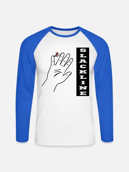 Slackline Ameise - Unisex Baseballshirt langarm - Weiß/Royalblau