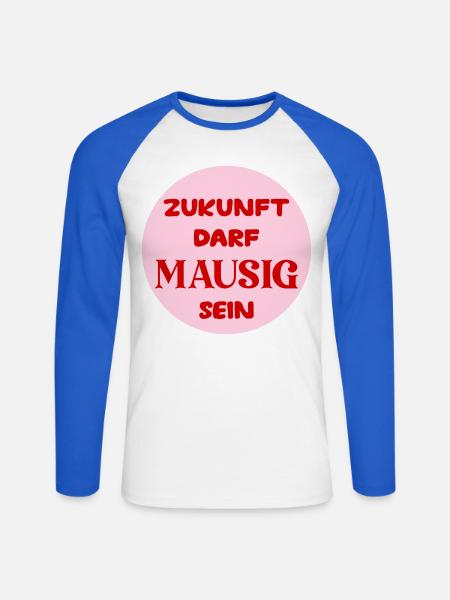 Mausige Zukunft - Unisex Baseballshirt langarm - Weiß/Royalblau