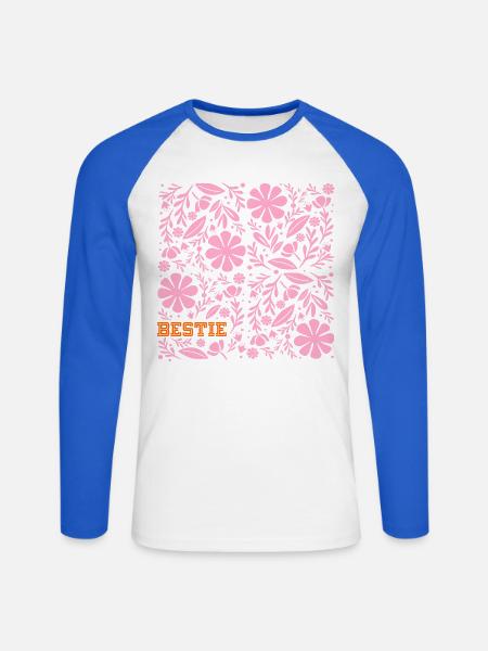 Geschenke für Freundin, Bestie - Unisex Baseballshirt langarm - Weiß/Royalblau