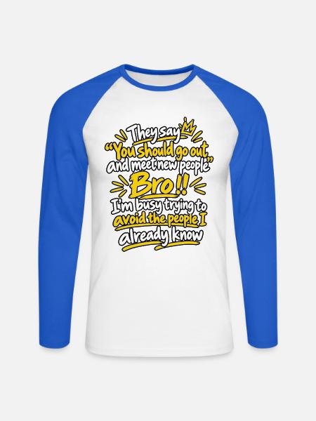 Gesellschaft vermeiden Sarkasmus - Unisex Baseballshirt langarm - Weiß/Royalblau