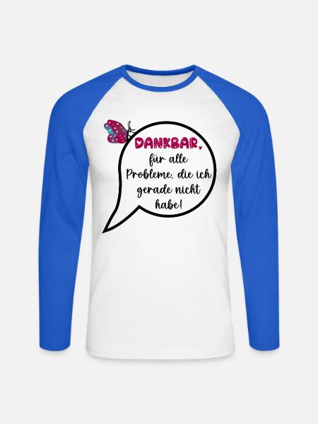 Wertschätzung, Keine Probleme - Unisex Baseballshirt langarm - Weiß/Royalblau