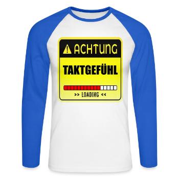 TANZEN TAKTGEFÜHL - Unisex Baseballshirt langarm - Weiß/Royalblau - Vorne - Nik (191cm)