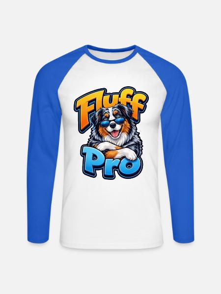 Australian Shepherd - Unisex Baseballshirt langarm - Weiß/Royalblau