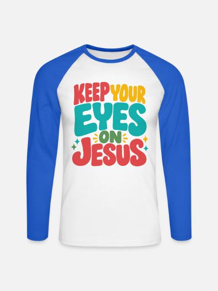 Jesus Glaube Geschenkidee Christen - Unisex Baseballshirt langarm - Weiß/Royalblau